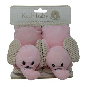 Kelly Baby Pink Elephant Baby Seat Belt Covers